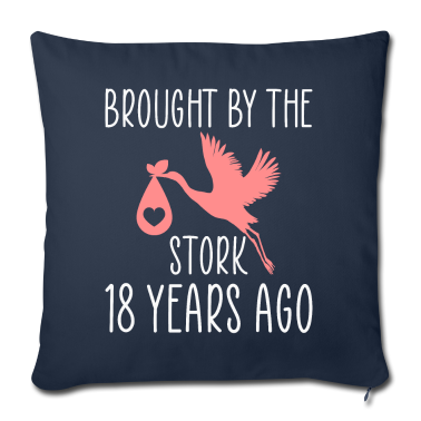 Geschenk zum 18 Kissenbezug - 18. Geburtstag vom Storch gebracht vor 18 Jahren