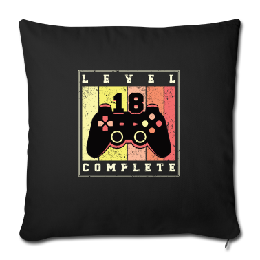 Geschenk zum 18 Kissenbezug - Cooles Gamer Shirt Level 18 zum 18. Geburtstag