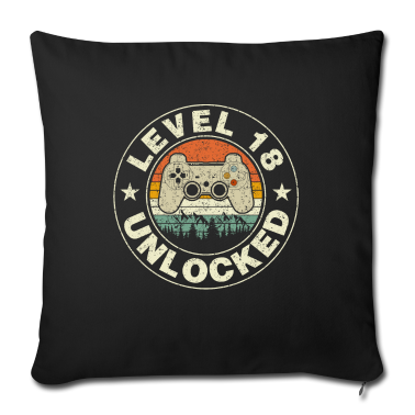 Geschenk zum 18 Kissenbezug - Level 18 Unlocked Gaming 18. Geburtstag des Videospielers