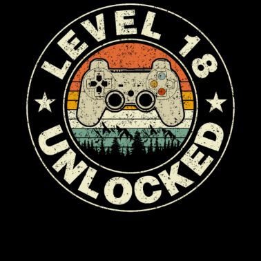 Motiv Level 18 Unlocked Gaming 18. Geburtstag des Videospielers