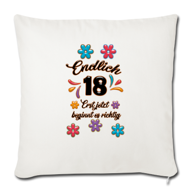 Geschenk zum 18 Kissenbezug - Endlich 18 - Lustiges Geschenk zum 18. Geburtstag