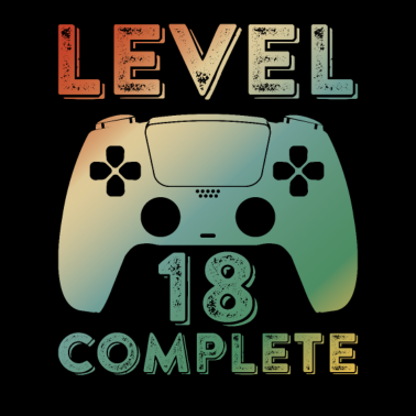 Motiv Gaming Zocken 18 Geburtstag Level 18 Complete