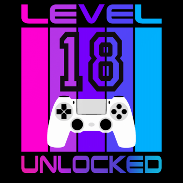 Motiv Gamer Geschenk zum 18 Geburtstag Level 18 Unlocked