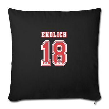 Geschenk zum 18 Kissenbezug - Endlich 18 Rot