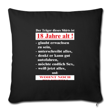 Geschenk zum 18 Kissenbezug - 18 wohnt bei Mutti - 2002 18 Geburtstag