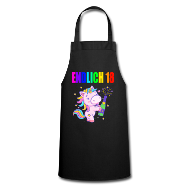 Geschenk zum 18 Schürze - Endlich 18 lustig 18 Jahre Einhorn 18. Geburtstag