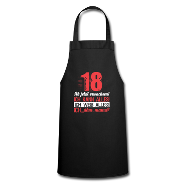 Geschenk zum 18 Schürze - Endlich 18 | Geschenk zum 18. Geburtstag