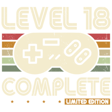 Motiv 18. Geburtstag Level 18 Complete 18 Jahre Geschenk