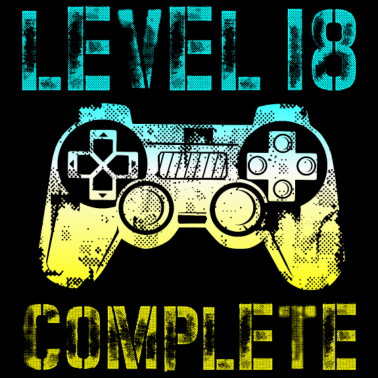 Motiv Level 18 Complete 18 Geburtstag Gamer