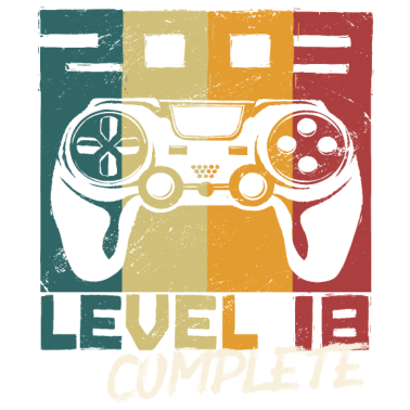 Motiv Level 18 Complete 18 Geburtstag Gamer