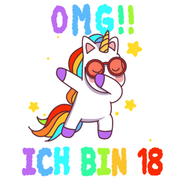 Motiv Omg 18 Geschenk Spruch 18. Geburtstag Einhorn
