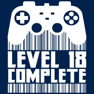 Motiv 18. Geburtstag Gamer Level 18 Complete