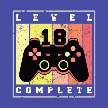 Motiv Cooles Gamer Shirt Level 18 zum 18. Geburtstag