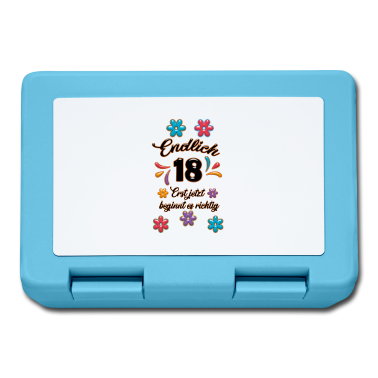 Geschenk zum 18 Brotdose - Endlich 18 - Lustiges Geschenk zum 18. Geburtstag