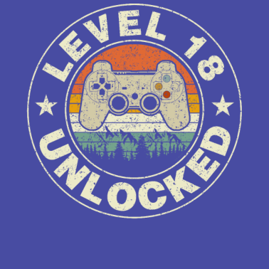 Motiv Level 18 Unlocked Gaming 18. Geburtstag des Videospielers
