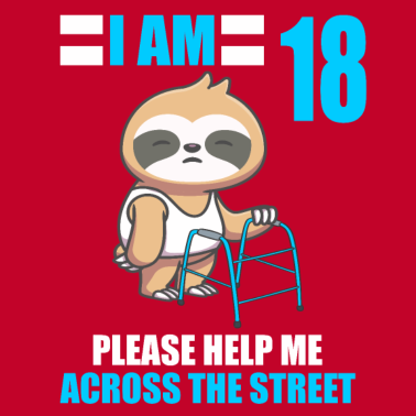 Motiv 18 bitte helfen Sie mir über Straße 18. Geburtstag