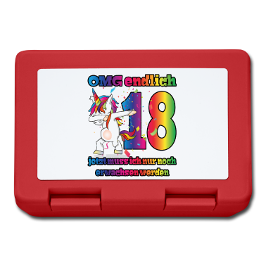 Geschenk zum 18 Brotdose - OMG endlich 18! Dabbing Einhorn 18. Geburtstag
