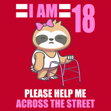 Motiv 18 bitte helfen Sie mir über Straße 18. Geburtstag