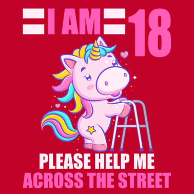 Motiv 18 bitte helfen Sie mir über Straße 18. Geburtstag