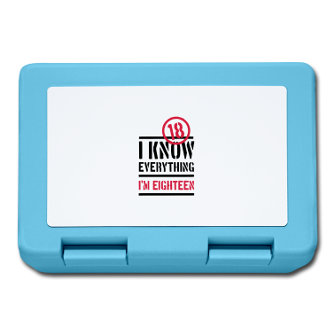 Geschenk zum 18 Brotdose - 18. Geburtstag ich weiß alles ich bin 18, endlich!