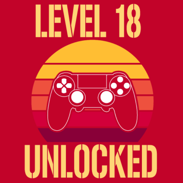 Motiv Level 18 unlocked 18. Geburtstag Gamer Geschenk