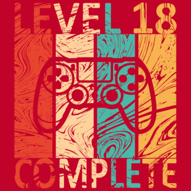 Motiv Level 18 completed 18. Geburtstag Gamer Geschenk