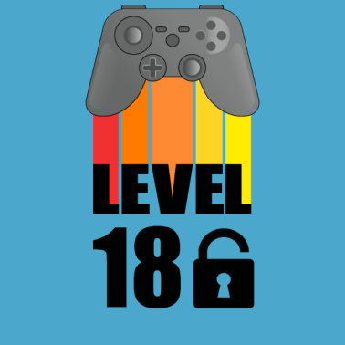 Motiv Level 18 - 18. Geburtstag - Zocker/Gamer Design