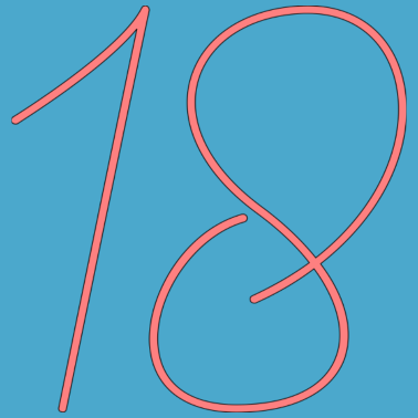 Motiv 18 Zahl Logo Nummer in rosa