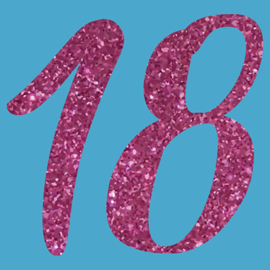 Motiv 18 Jahre Geburtstag Glitzer Effekt