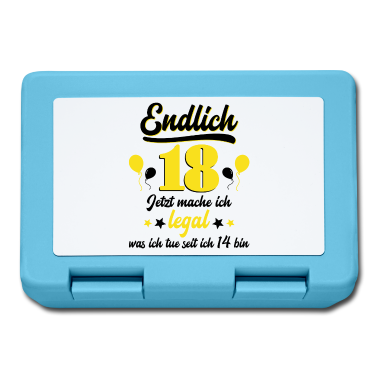 Geschenk zum 18 Brotdose - Endlich 18 Erwachsen Geschenk