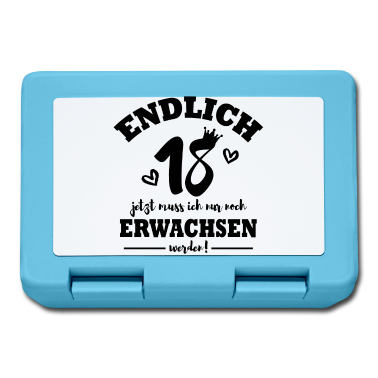 Geschenk zum 18 Brotdose - Endlich 18 jetzt muss ich nur noch erwachsen Party