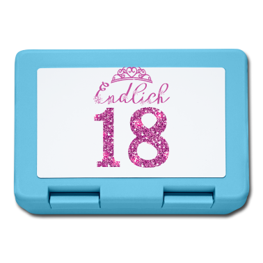 Geschenk zum 18 Brotdose - Endlich 18 - Girls Mädchen 18. Geburtstag Geschenk