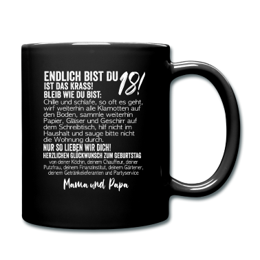 Geschenk zum 18 Tasse - 18. Geburtstag Endlich 18 Jahre Geschenk zum 18.