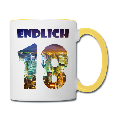 Geschenk zum 18 Tasse - endlich 18