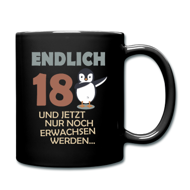 Geschenk zum 18 Tasse - Endlich 18 dabbing Pinguin 18. Geburtstag