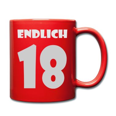Geschenk zum 18 Tasse - endlich 18