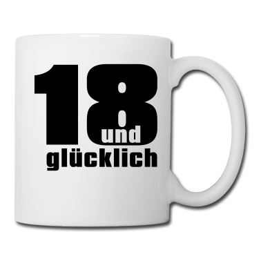 Geschenk zum 18 Tasse - 18 und gluecklich