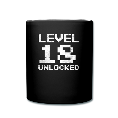 Geschenk zum 18 Tasse - 18. Geburtstag Level 18 Unlocked 18 Jahre Gamer