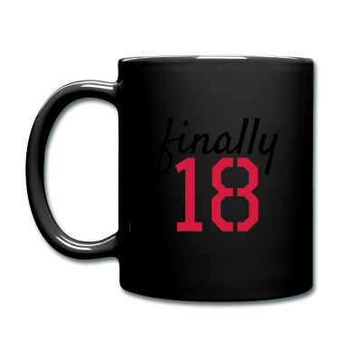 Geschenk zum 18 Tasse - Endlich 18 Spruch 18. Geburtstag Geschenk