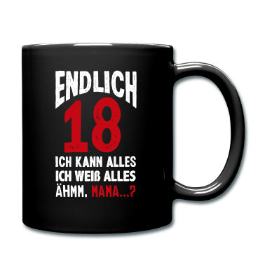 Geschenk zum 18 Tasse - Lustiges 18. Geburtstag Endlich 18 Geschenk
