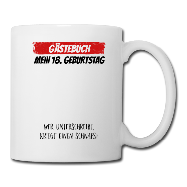 Geschenk zum 18 Tasse - Gästebuch 18. Geburtstag Gästeliste 18 Jahre