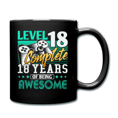 Geschenk zum 18 Tasse - 18. Geburtstag 18 Jahre Gamer Level 18 Complete