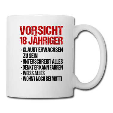 Geschenk zum 18 Tasse - 18 Jahre 18 Geburtstag Geschenk