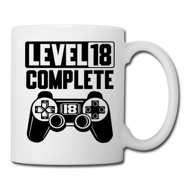 Geschenk zum 18 Tasse - 18. Geburtstag Level 18 Complete 18 Jahre Gamer
