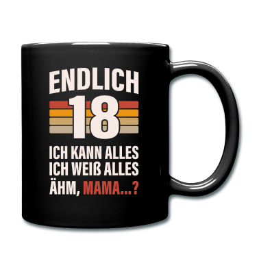 Geschenk zum 18 Tasse - 18. Geburtstag Jungen Mädchen Endlich 18