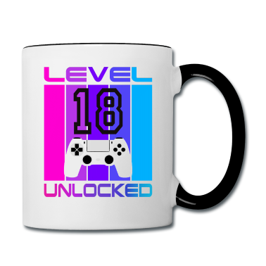 Geschenk zum 18 Tasse - Gamer Geschenk zum 18 Geburtstag Level 18 Unlocked