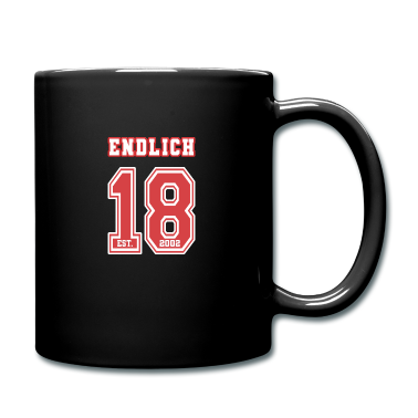 Geschenk zum 18 Tasse - Endlich 18 Rot