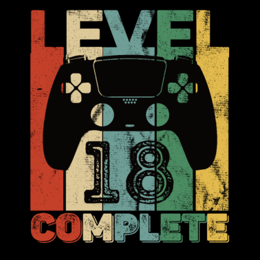 Motiv Gaming Zocken 18 Geburtstag Level 18 Complete
