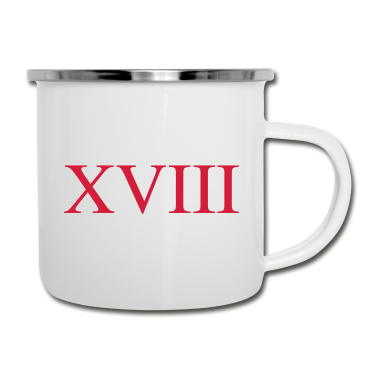 Geschenk zum 18 Emaille Tasse - 18