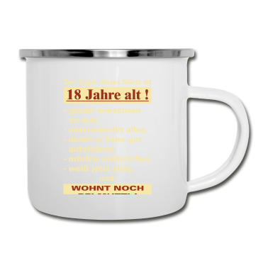 Geschenk zum 18 Emaille Tasse - 18 Jahre Traeger 18 - 2002 18 Geburtstag